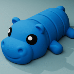 Cute Blue Hippo Keychain