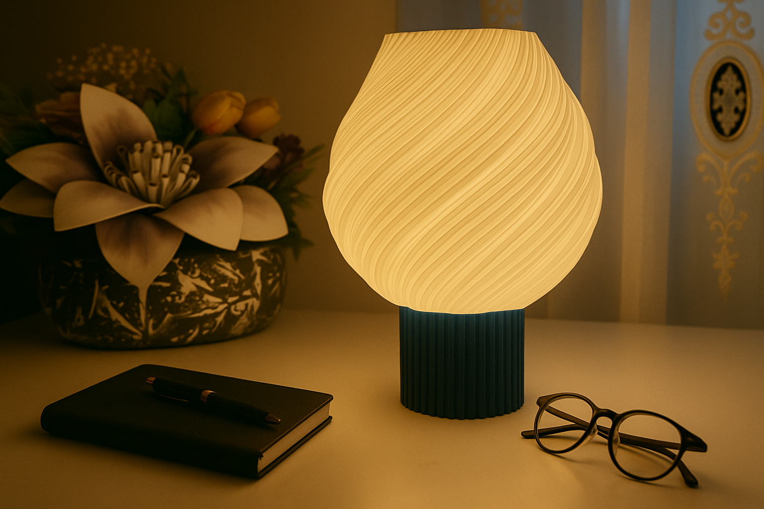 Elegant Spiral 3D Table Lamp